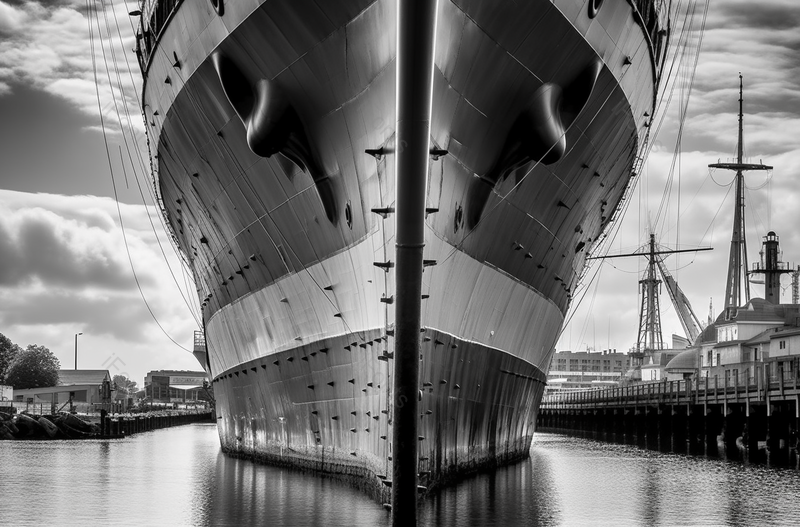 天空下的军舰俯视图黑白背景摄影图,高清,摄影图,摄影图片,图片大全,摄影图免费下载